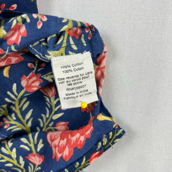 Print fresh Pajama Top Womens XS Shirt Queen Bird Button Up Short Sleeve - Picture 4 of 11